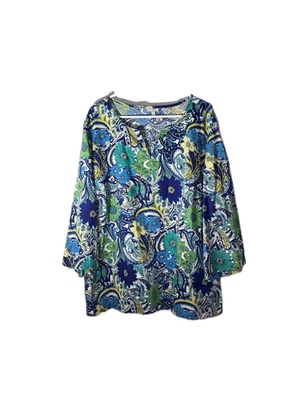 Talbots Blue Green Floral Paisley Tunic